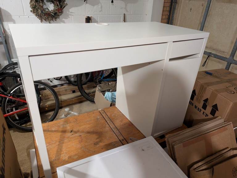 Ikea Micke white desk - with draws & PC cupboard