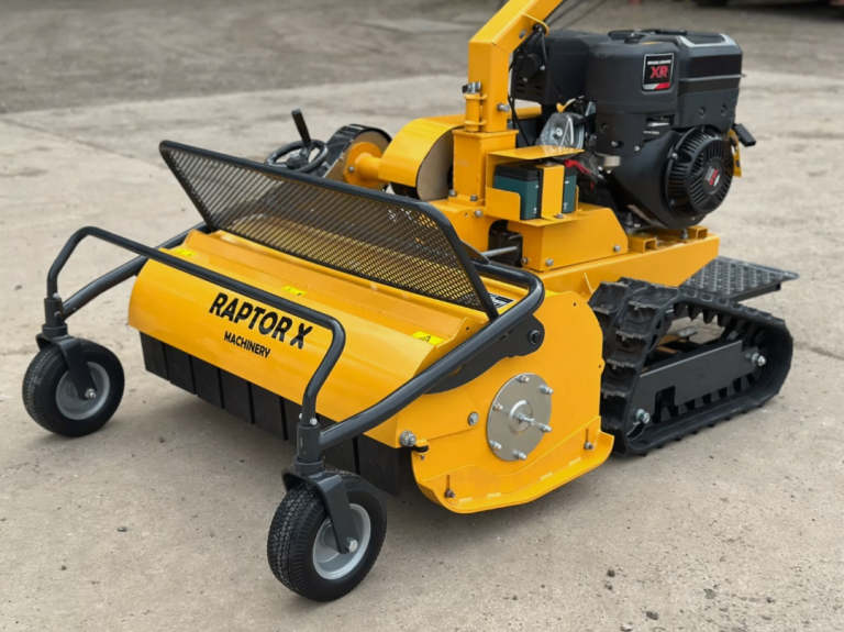 RAPTOR X Petrol Pedestrian Track Flail mower, stand on, tractor, Key Start 13.5HP Briggs Engine
