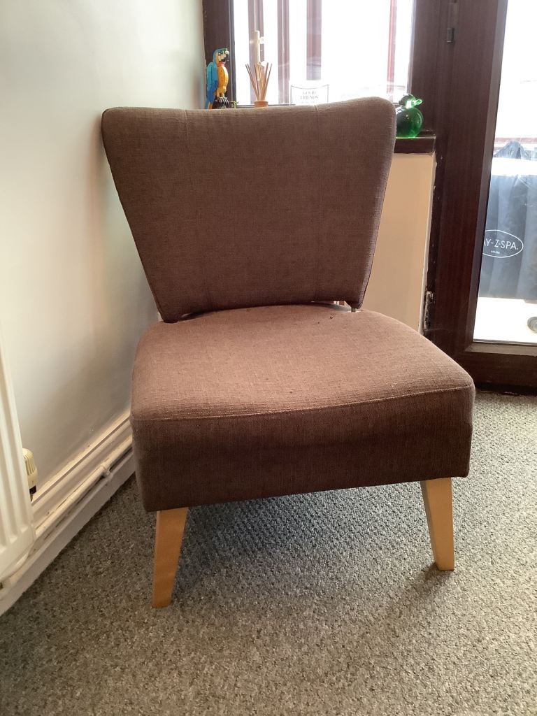 image for Accent chair brown upholstery 