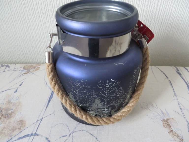 Glass Xmas Lantern NEW