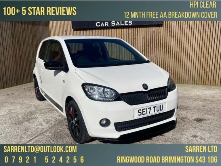 2017 Skoda Citigo 1.0 MPI Monte Carlo Euro 6 3dr HATCHBACK Petrol Manual