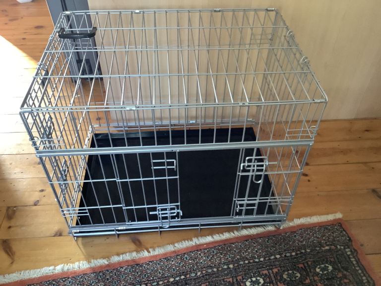 Sliding Door Dog Crate in Grey by Lords & Labradors
