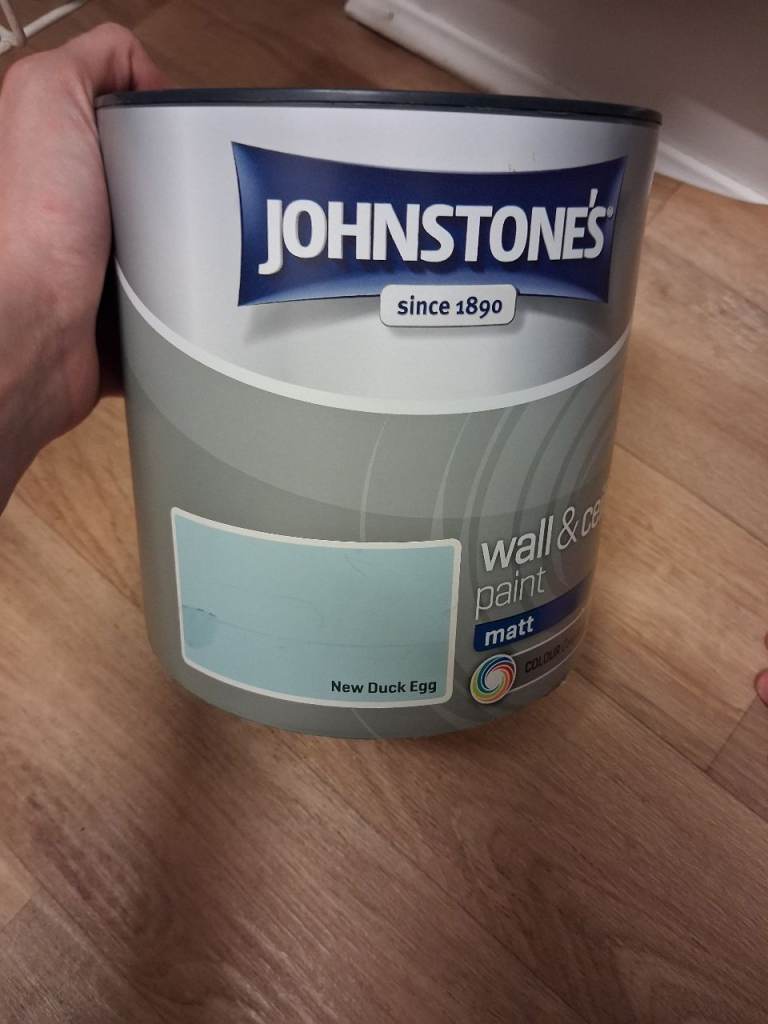 Johnstone's New Duck Egg Matt Wall & Ceiling Paint x2 and almost another full tin