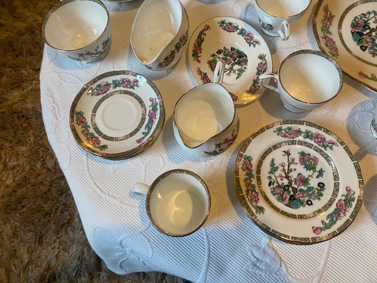 a set of 44 fine bone china tableware in the popular 'Indian Tree' pattern