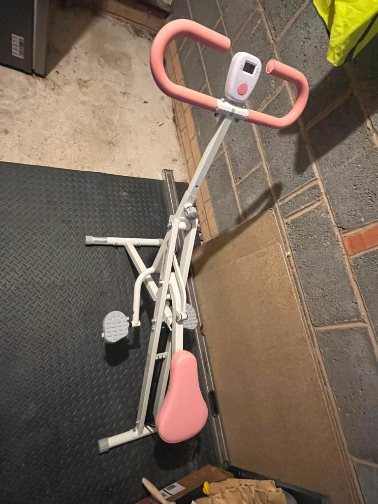 Squat Assist Row 'N' Ride Trainer in White and Pink