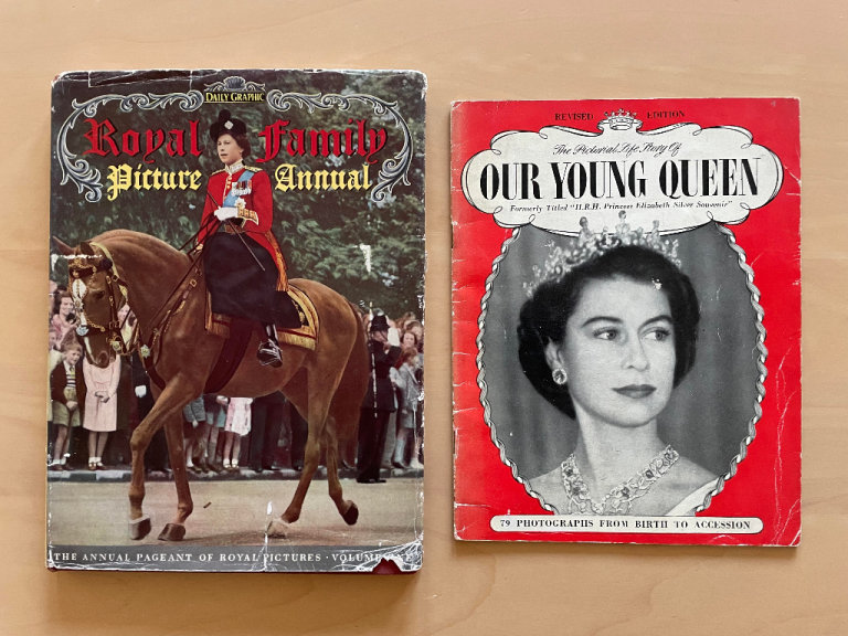 ANTIQUE QUEEN ELIZABETH II ROYAL FAMILY x3 BOOKS Coronation Souvenir Annual