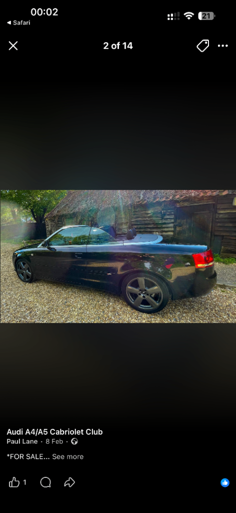 Audi, A4, Convertible, 2006, Manual, 1968 (cc), 2 doors