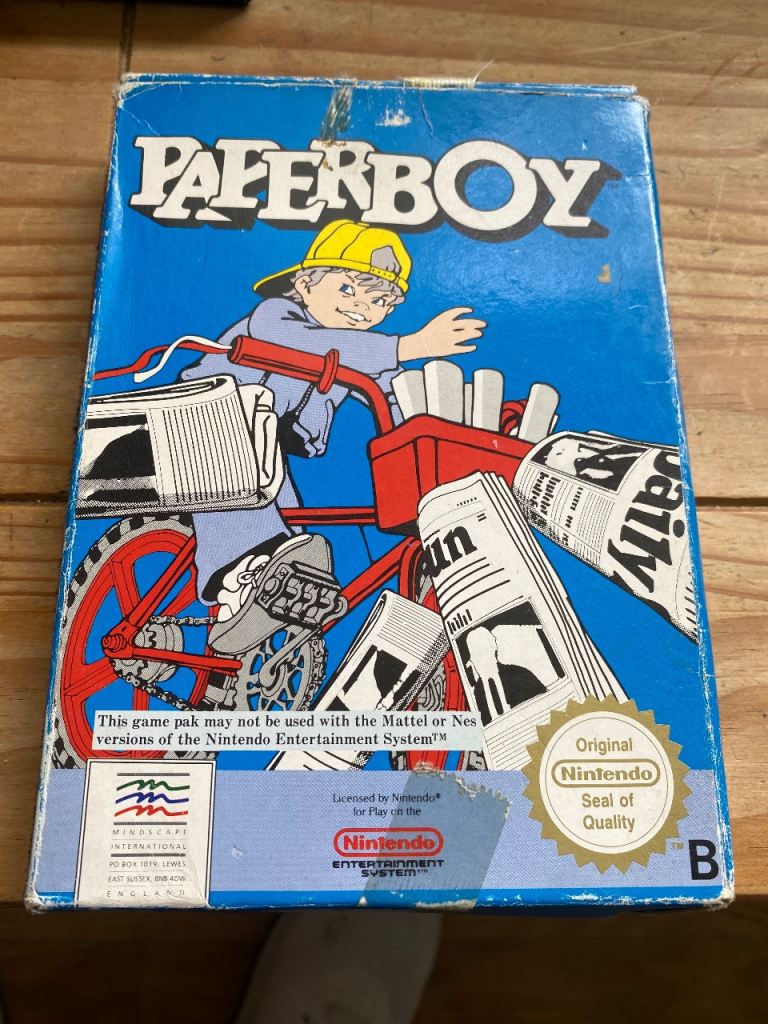 Nintendo Paperboy Video Game Boxed