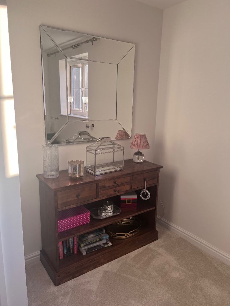 Laura Ashley Garret Console Table Dark Chestnut Book Shelf