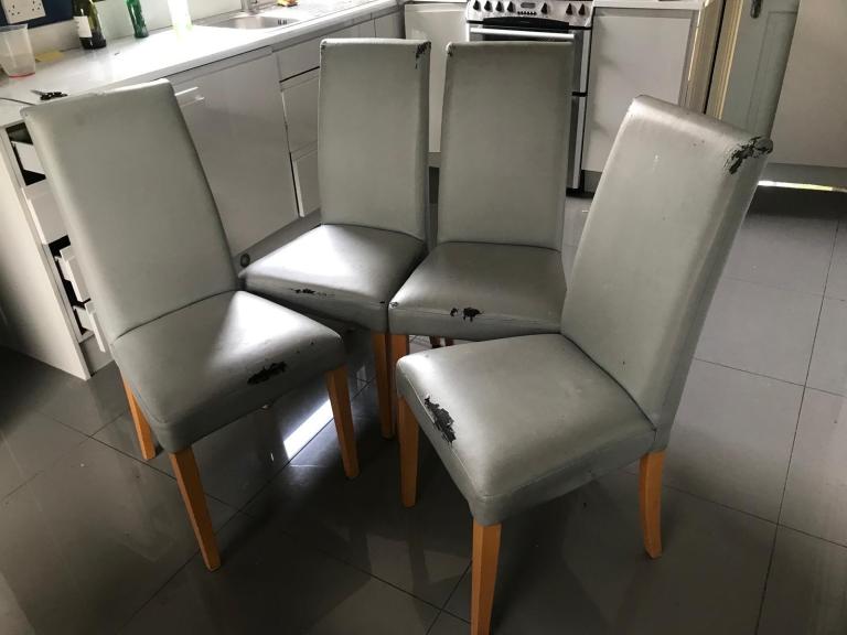 FREE 4 dining chairs - used but sturdy 