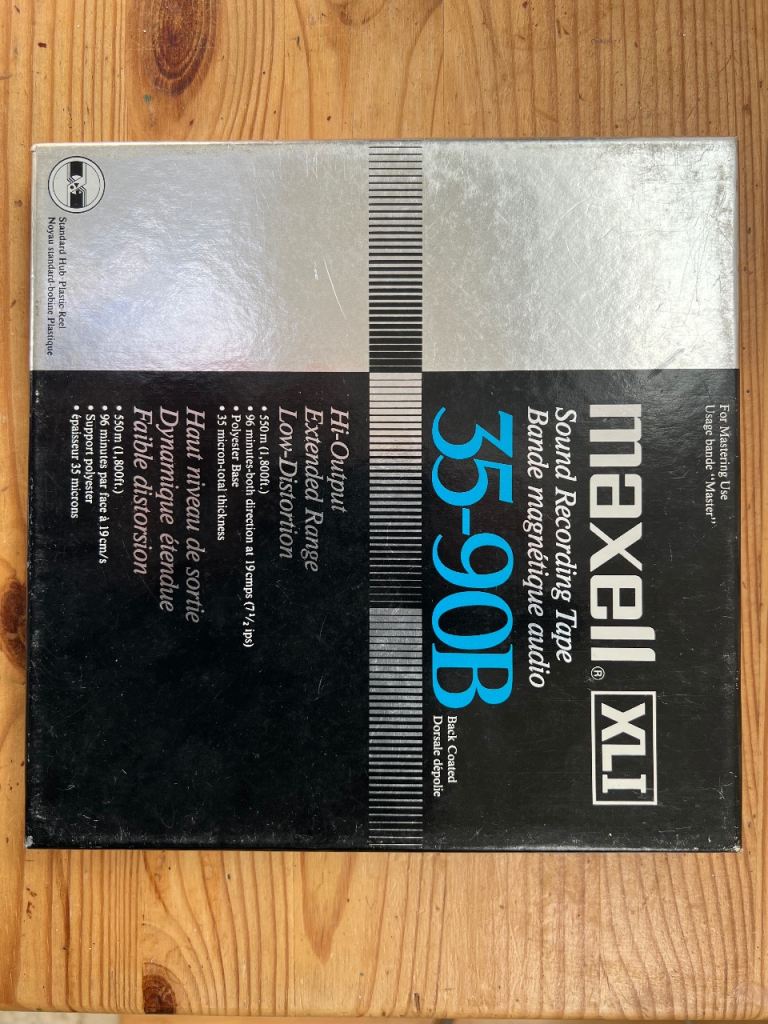 Maxell XLI 35-90B Reel-to-Reel Sound Recording Tape. 1/4" on 7 inch Reel. Boxed. 