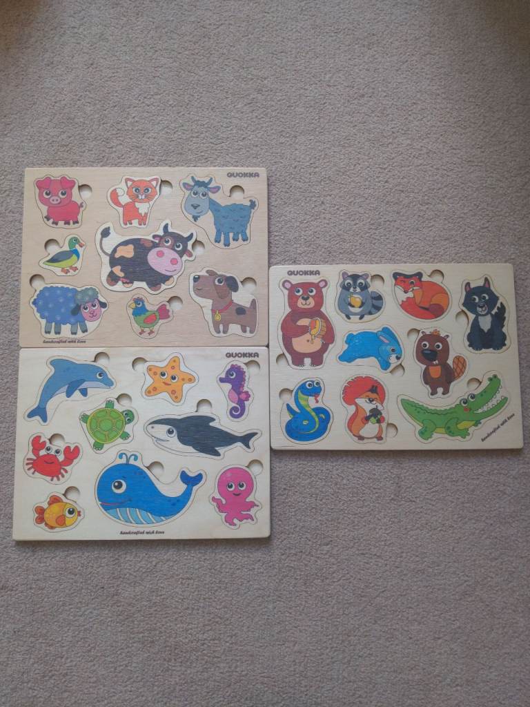 Baby / toddler animal wooden puzzle set