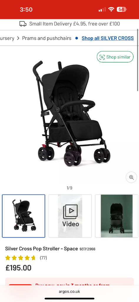 Silver cross pop black 
