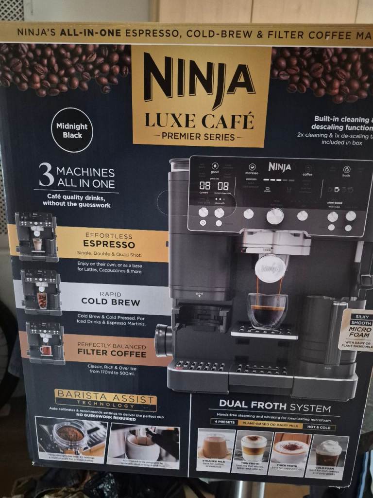 NINJA Luxe Cafe Premier Series ES601UKBK Bean to Cup Coffee Machine - Black