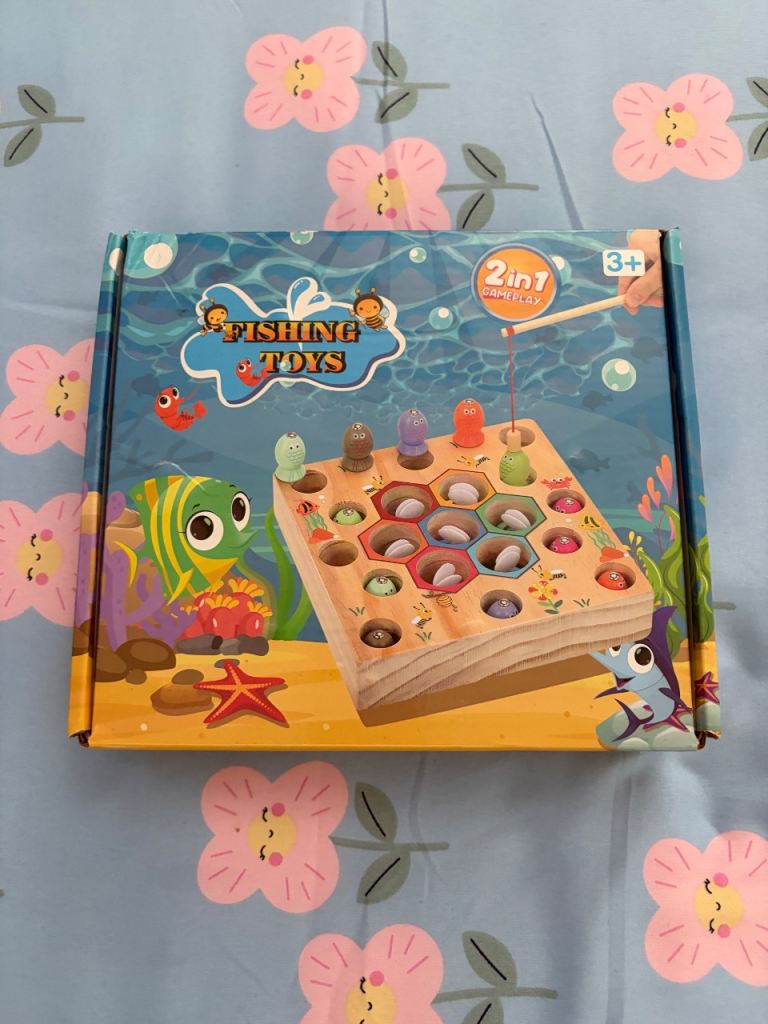 Wooden Bee and Fishing Magnetic Board Game for Kids