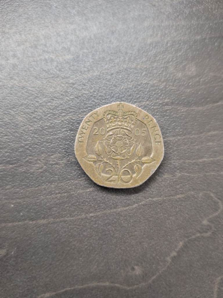 Error 20p bronze coin
