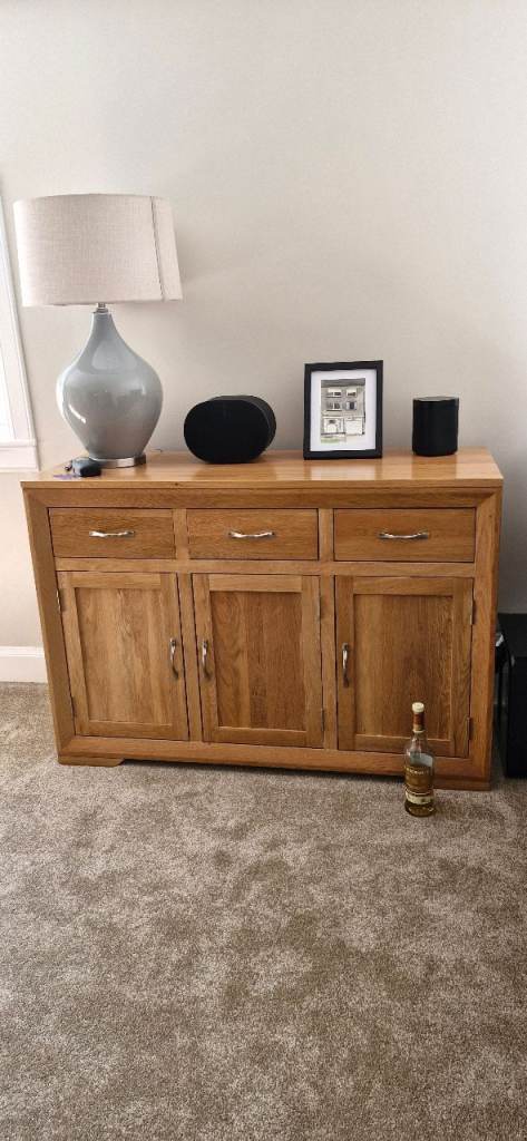 Oak Furniture Land Brown Wood Sideboard - Fair Condition