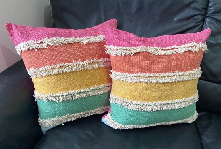 New Multicoloured Tufted Cushion Covers 40cm x 40cm