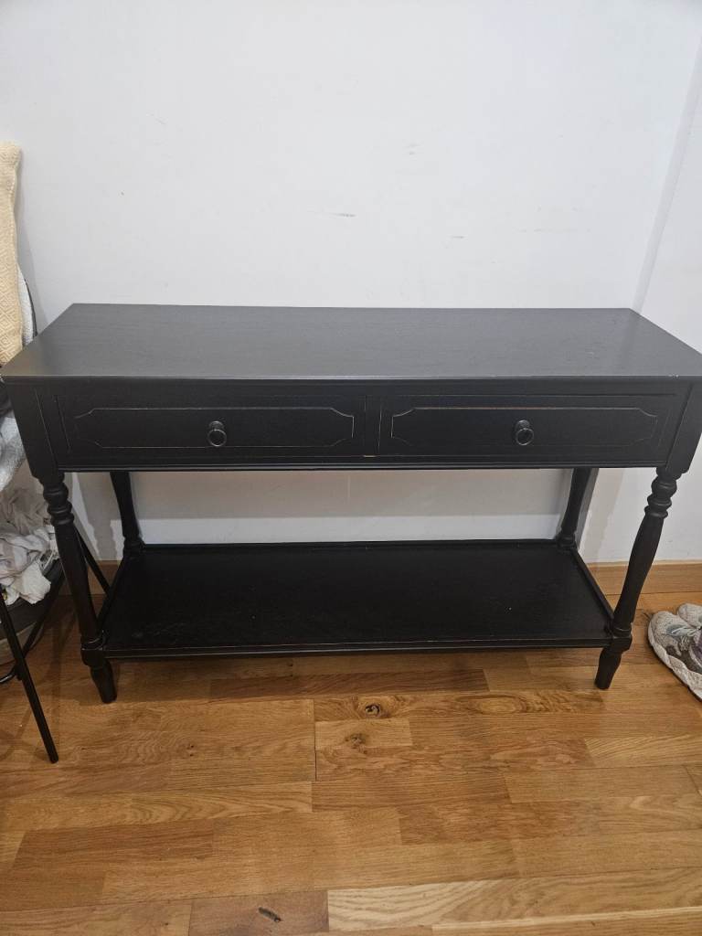 Black wood console table 