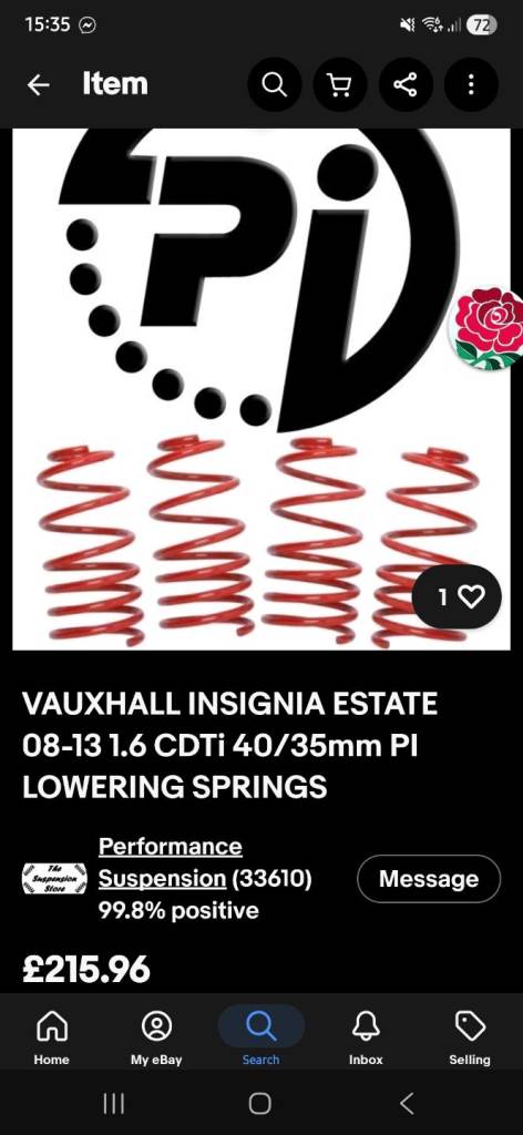 Vauxhall Insignia lowering springs