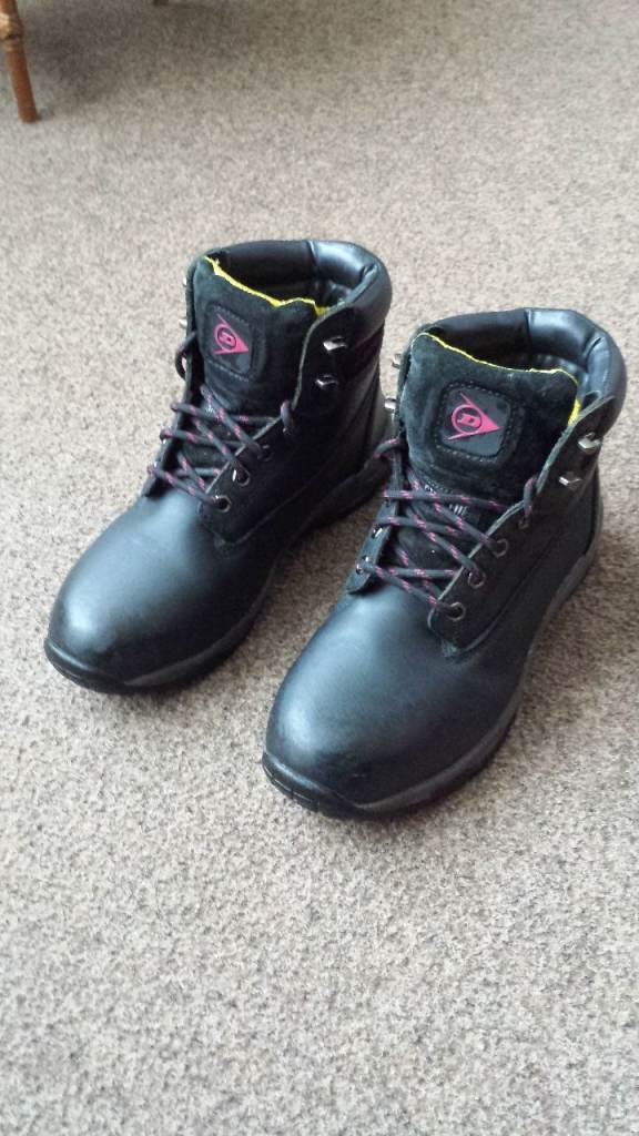 Womens Ladies Dunlop Steel Toe Safety Boots Work Boots Size 5 UK / Euro 38