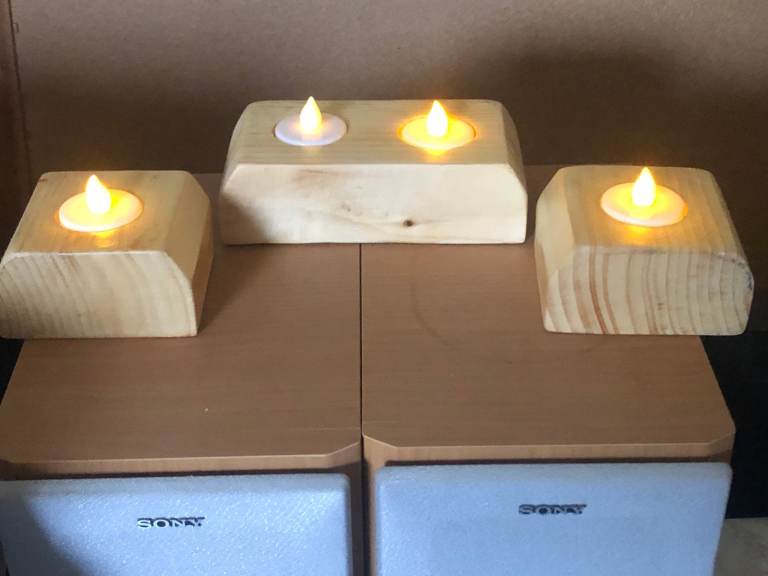 Handmade Wooden Tea Light / Candle Holders
