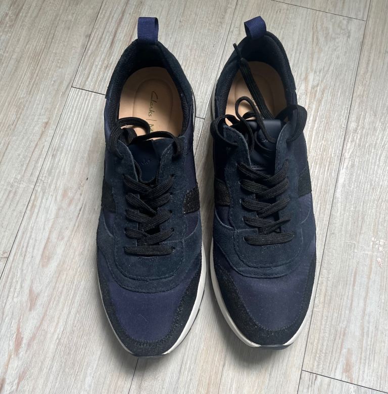 Navy Clarks Dashlite Jazz UK8. Trainers. Worn once. 