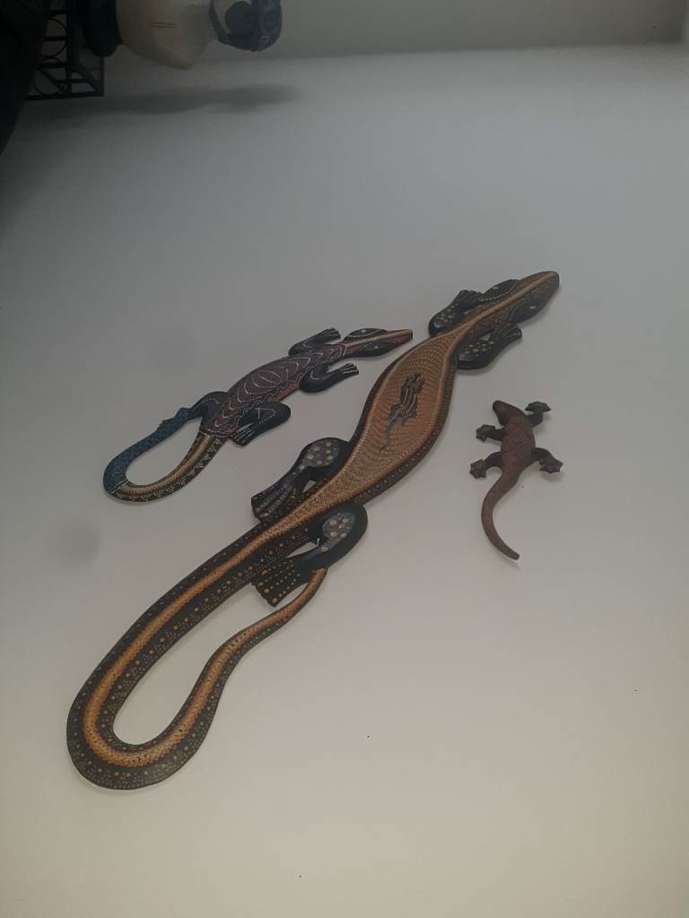 Decorative Metal Lizard Wall Art Set – Good Condition