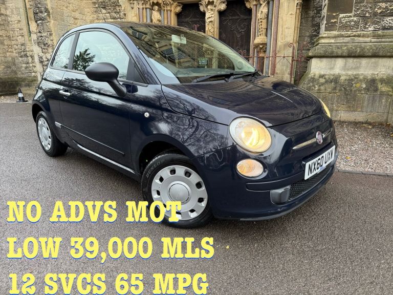 FIAT 500 1.2 39,000MLS 3 MTHS WARRANTY £35 TAX 65MPG 12 SVCS VERY TIDY !