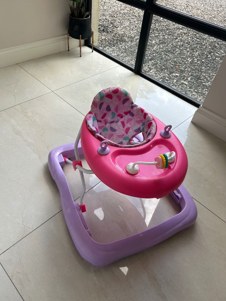 Baby Walker with Tray and Seat – Pink and Lilac
