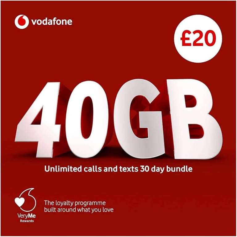 Prepaid 6 month 40GB SIM Card - 40GB/month Plus Unlimited Calls & Texts