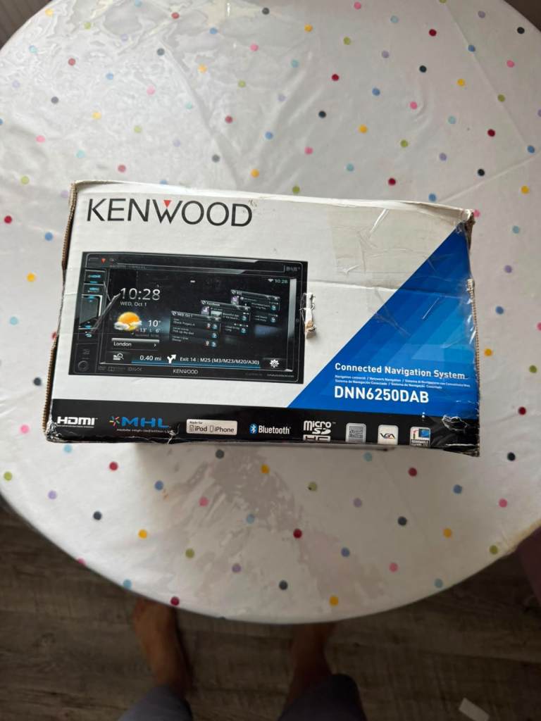 Kenwood DNN6250DAB Car Stereo/Navigation + KFC-W3013 1200W Subwoofer – Brand New