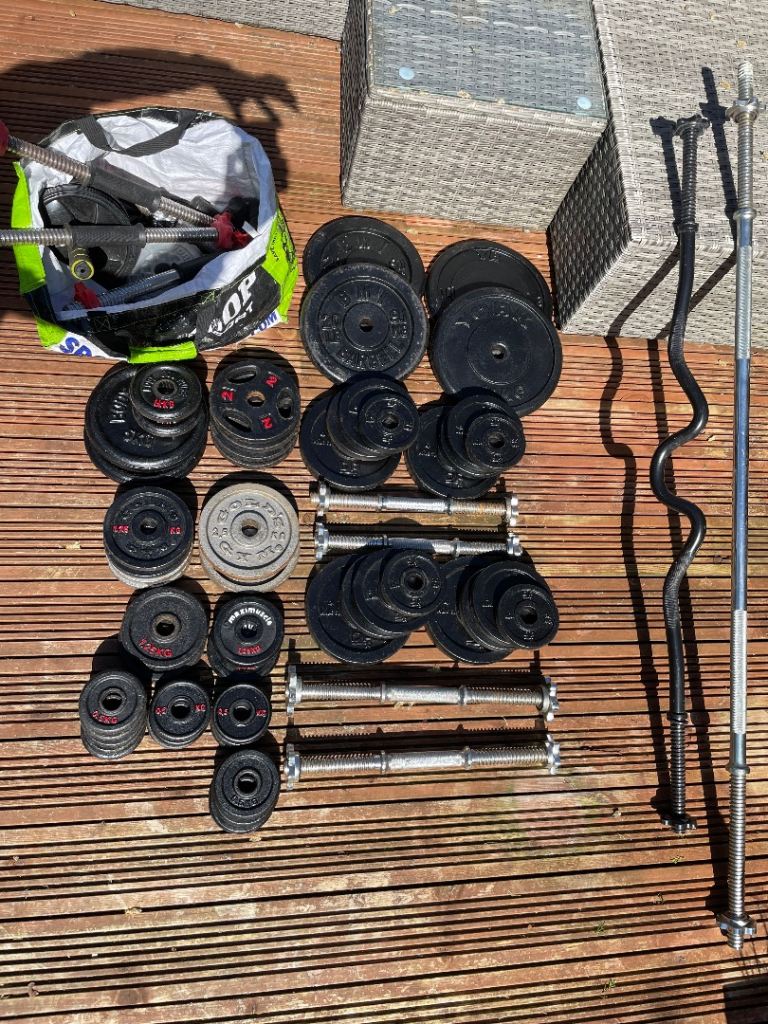 Metal exercise weights and bars