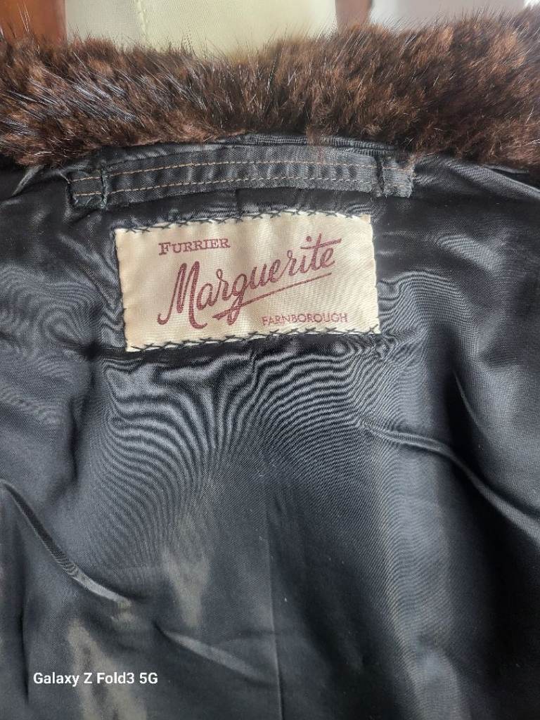 Marguerite Furrier Farnborough Vintage Faux fur coat 1960s