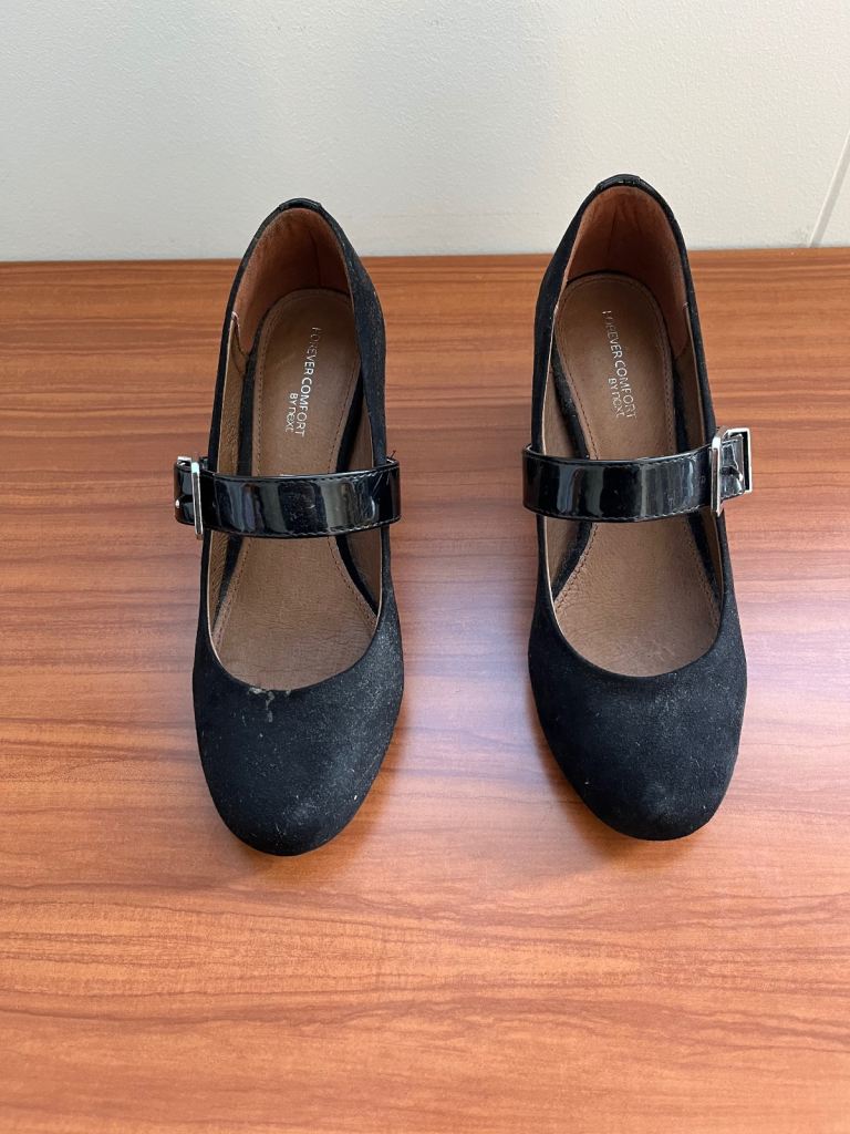 'Next' Forever Comfort Women's Black Suede Heels Shoes Size 5