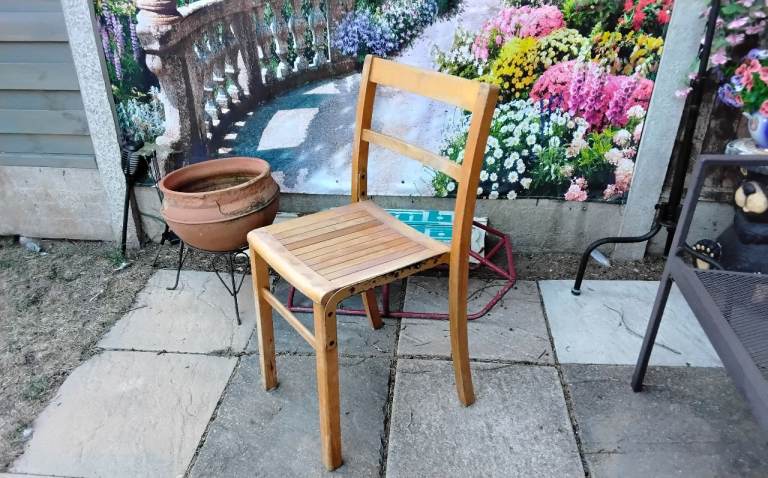 Vintage child's school / sunday school chair 1950s kingfisher west brom