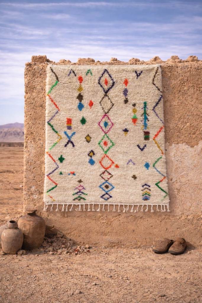 Authentic Handmade Moroccan Berber Rug - 100% Natural Wool