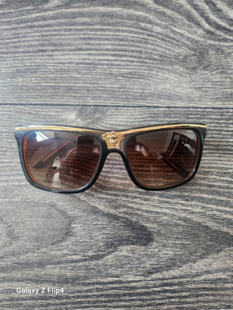 Versace Sunglasses - Black with Gold Detail, Good Condition