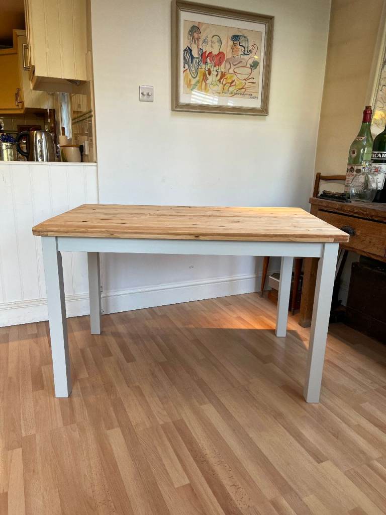 Lovely Solid Pine Kitchen Table, 1970s - Professionally painted in Farrow & Ball