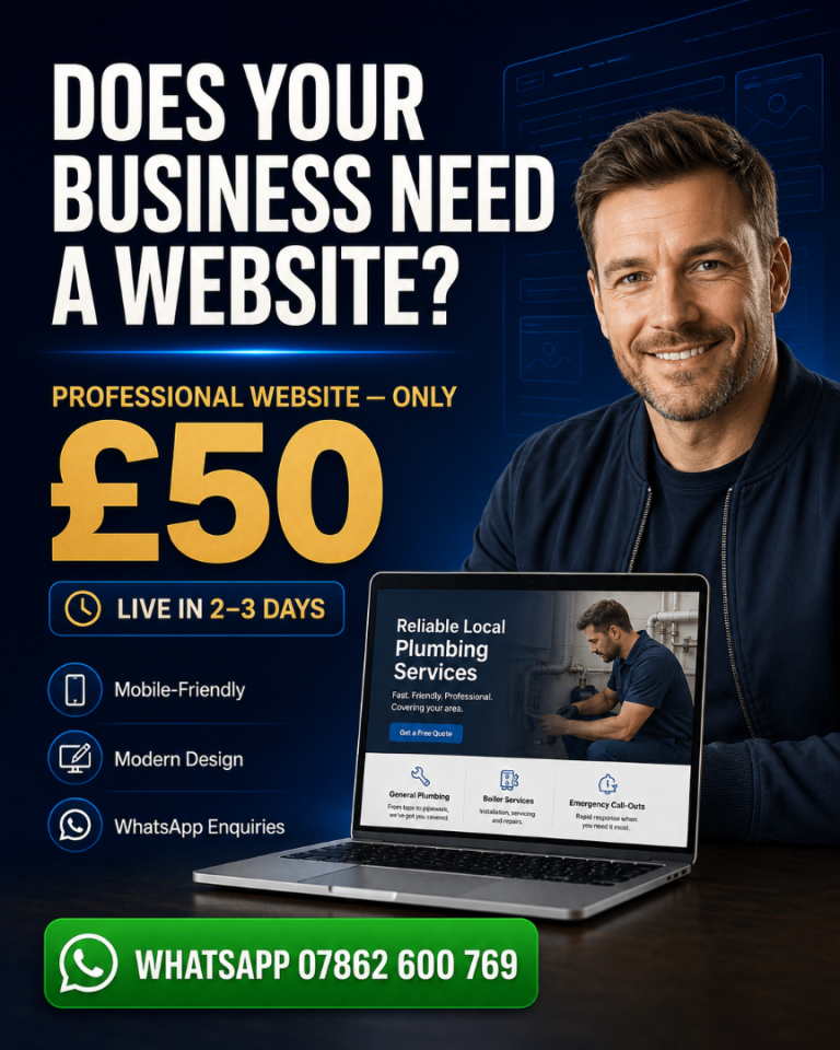 💕 From £50 | Smart Website Design | Live in 2 Days | Web Designer Developer