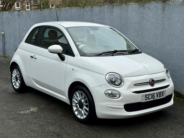2016 FIAT 500 1.2 500 My17 1.2 69hp Eco Pop Star White Manual Petrol