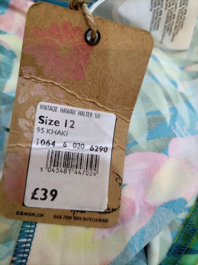 BRAND NEW 39 POUND GORGEOUS TROPICAL TANKINI TOP ONLY NO BRIEFS 