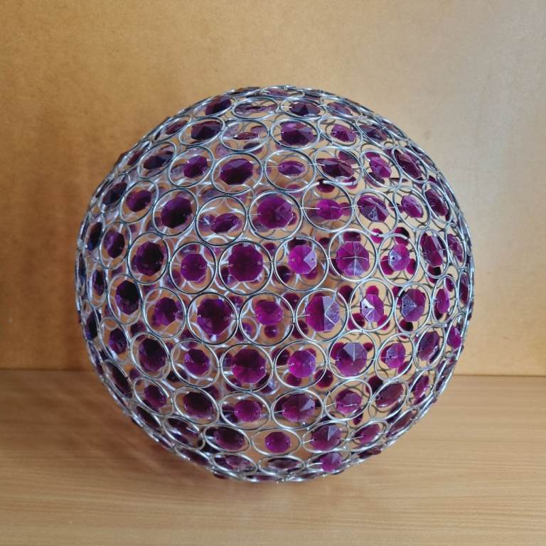 Large Decorative Purple Crystal Effect Sphere Lamp / Light Shade