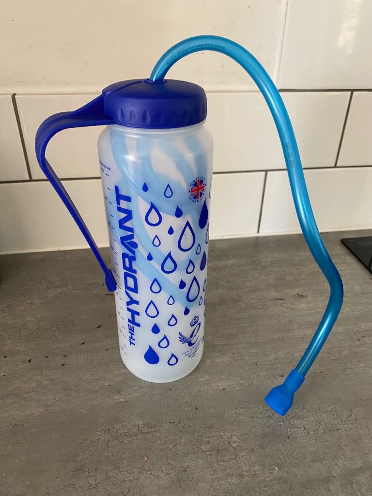 New 1 Litre The Hydrant Clear Water Bottle with Long Straw
