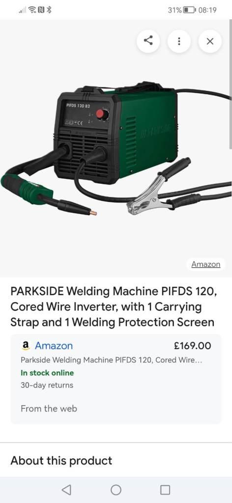Parkside inverter flux welder