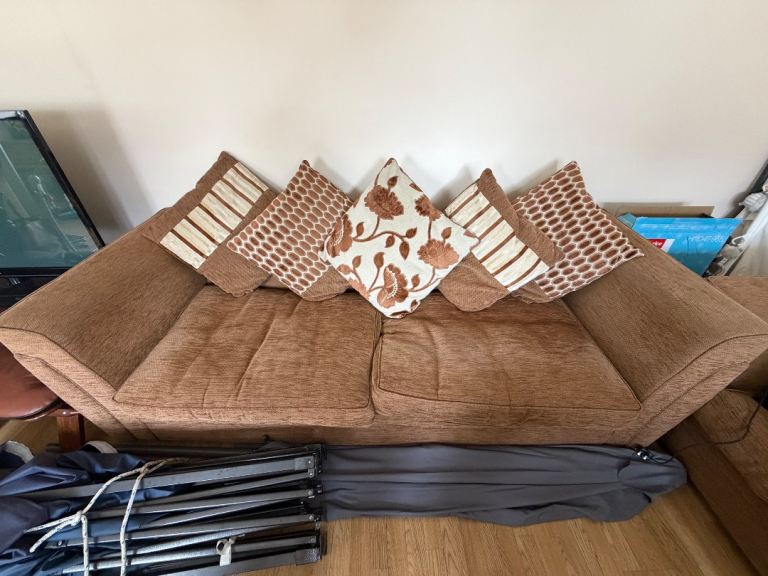 4 seater brown sofa 