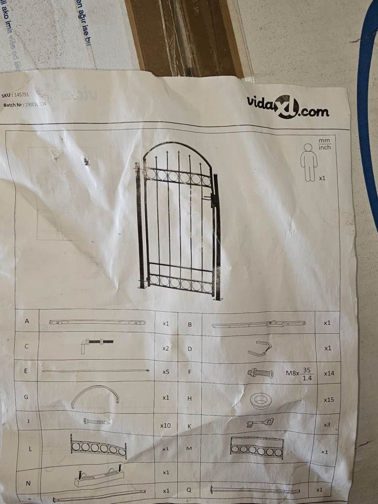 BLACK Fence Gate with Arched Top