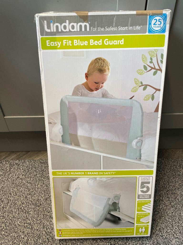 Lindam Easy Fit Blue Bed Guard – Brand New in Box
