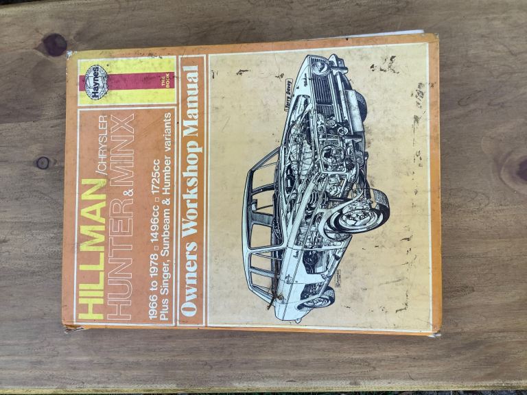 Collection of 3 service and repair manuals for Hillman Hunter and Minx
