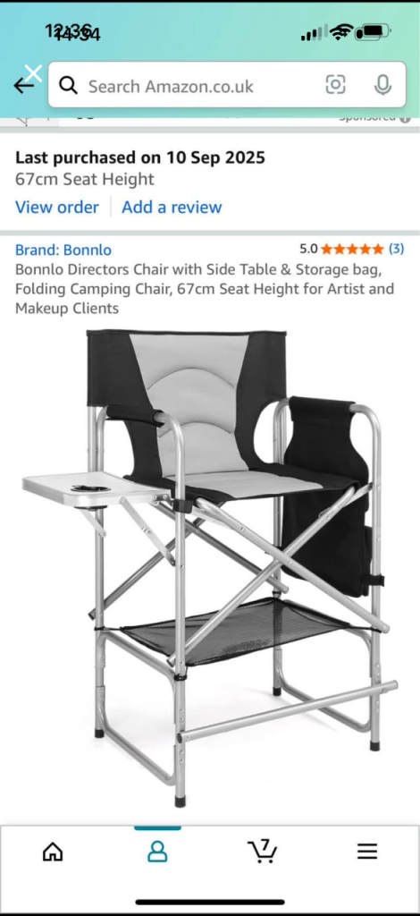 Camping chair or make up artist chair 